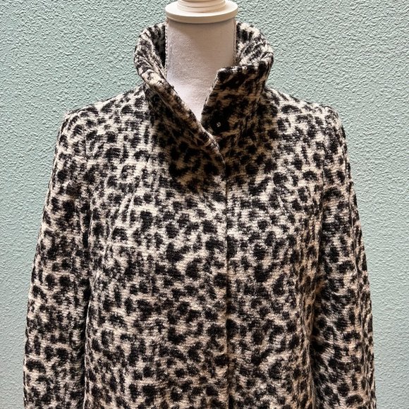 Animal Print Wool-Blend Coat - Picture 5 of 8